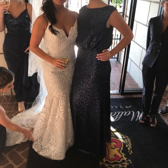 david's bridal sequin dress